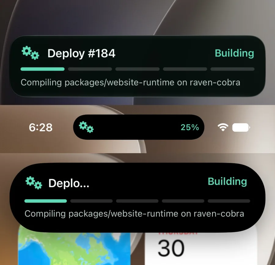 steps Live Activity on the Lock Screen and Dynamic Island